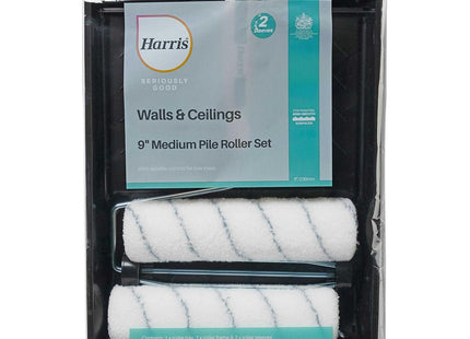 Harris Seriously Good Walls & Ceilings Twin Medium Pile Paint Roller Set with Tray & Frame 9"