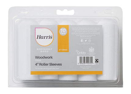 Harris Seriously Good Woodwork Gloss Mini Roller Sleeves, 10 Sleeve Pack, 4"