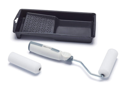 Harris Seriously Good Woodwork Mini Roller Set 4in, Tray, Roller Frame, Gloss Roller Sleeves