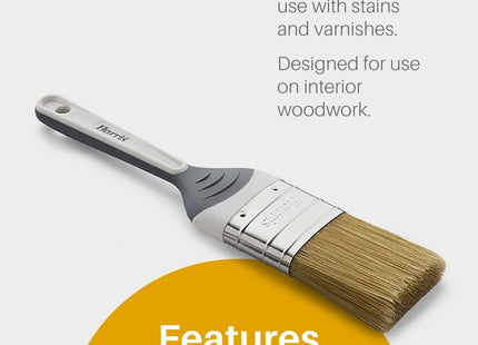 Harris Seriously Good Woodwork Stain & Varnish Paint Brushes, 3 Brush Pack, 1", 1.5", 2", Grey