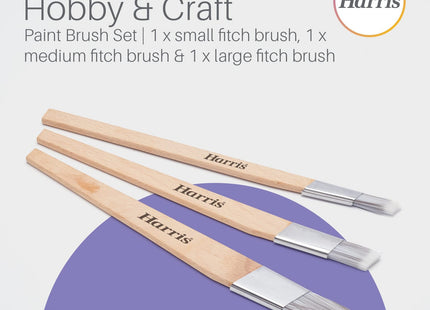 Harris Seriously Good Fitch Paint Brushes Pack Of 3 Cutting In, Hobby & Craft 0.5", 0.75", 1"