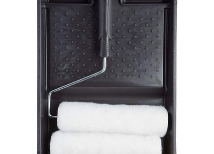 Harris Essentials Walls & Ceilings Twin Set, 1 x Tray, 1 x Frame, 2 x Roller Sleeves, 9", Black, Plastic, Polyester
