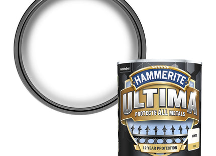 Hammerite Ultima Matt Metal Paint - 750ml - White HMMUMMWH750