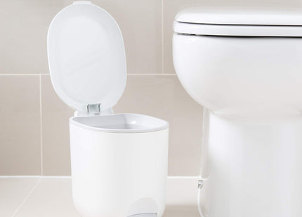 Addis Premium Deluxe Bathroom Pedal Bin with inner, 3.5 Litre, White Grey, 29 x 18.5 x 23cm 518503