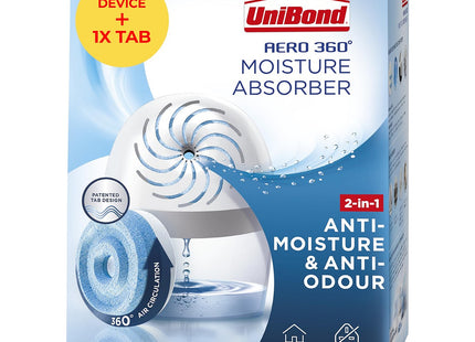 UniBond Aero 360 Moisture Absorber, 1 Device incl. 1 Refill Tab 450g