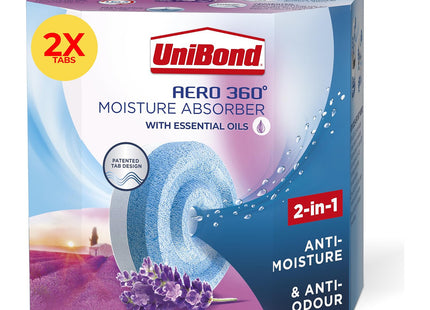 UniBond Aero 360� Moisture Absorber Lavender Garden Refill Tab, for Aero 360� Dehumidifier, Twin Pack (2 x ) 450g