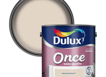 Dulux Once Matt Emulsion Paint - Natural Hessian - 2.5 Litre