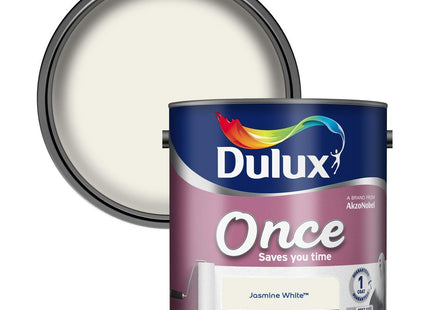 Dulux Once Matt Emulsion Paint - Jasmine White - 2.5 Litre