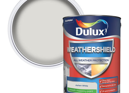 Dulux Weathershield Smooth Masonry Paint - Ashen White - 5 Litre