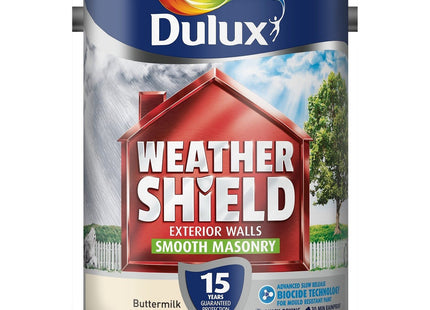 Dulux Weathershield Smooth Masonry Paint - Buttermilk - 5 Litre