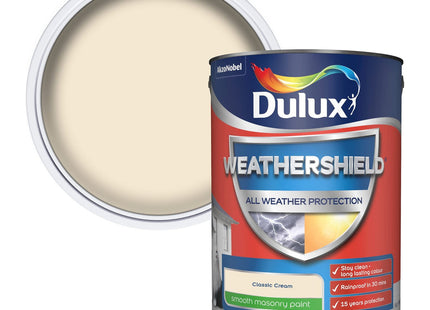 Dulux Weathershield Smooth Masonry Paint - Classic Cream - 5 Litre