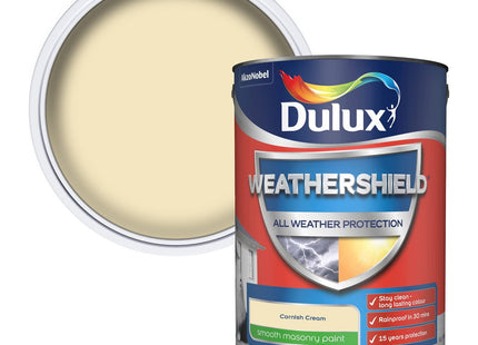Dulux Weathershield Smooth Masonry Paint - Cornish Cream - 5 Litre