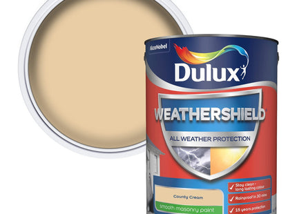 Dulux Weathershield Smooth Masonry Paint - County Cream - 5 Litre