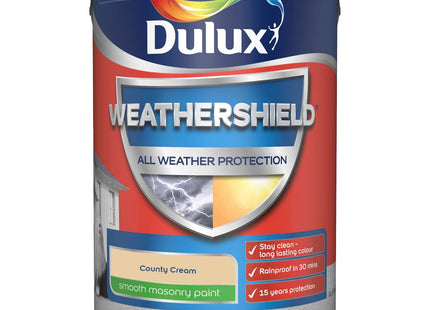 Dulux Weathershield Smooth Masonry Paint - County Cream - 5 Litre