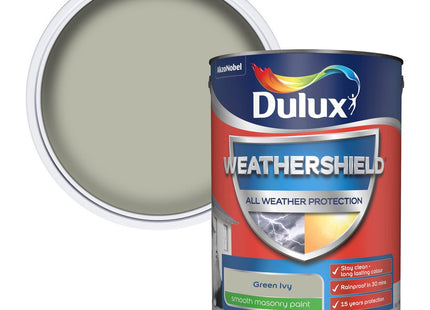 Dulux Weathershield Smooth Masonry Paint - Green Ivy - 5 Litre