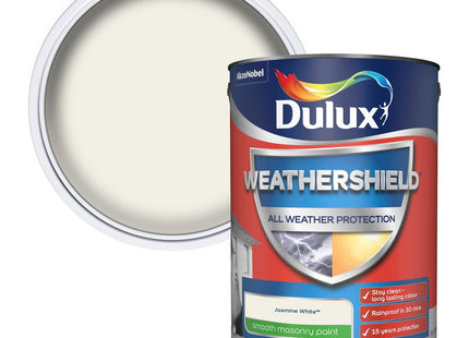 Dulux Weathershield Smooth Masonry Paint - Jasmine White - 5 Litre