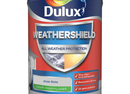Dulux Weathershield Smooth Masonry Paint - Pale Slate - 5 Litre