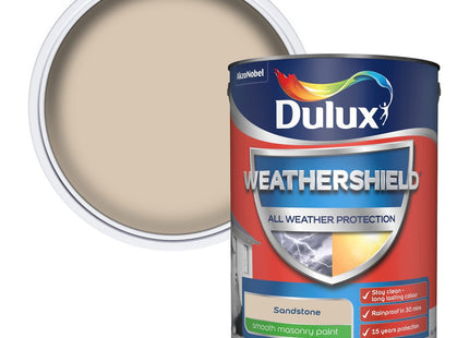 Dulux Weathershield Smooth Masonry Paint - Sandstone - 5 Litre