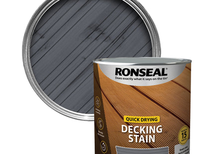 Ronseal Quick Drying Decking Stain Rocky Grey 2.5 Litre 39078