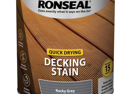 Ronseal Quick Drying Decking Stain Rocky Grey 2.5 Litre 39078