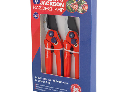 Spear & Jackson Razorsharp Bypass & Anvil Secateurs and Gloves Gift Set CUTTINGSET3