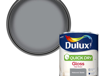 Dulux Quick Dry Gloss Paint - Natural Slate - 750ml 5358144