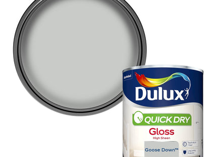 Dulux Quick Dry Gloss Paint - Goose Down - 750ml 5358142