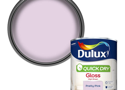 Dulux Quick Dry Gloss Paint - Pretty Pink - 750ml 5358147