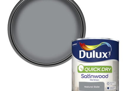 Dulux Quick Dry Satinwood Paint, Natural Slate, 750ml 5358152