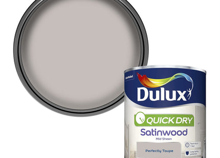 Dulux Quick Dry Satinwood Paint - Perfectly Taupe - 750ml 5358153