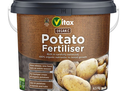 Vitax Organic Potato And Vegetable Fertiliser, Specialist Nutritional Mix, For Bigger Crops Of Home Grown Potatoes & Vegetables Slow Release- 4.5kg