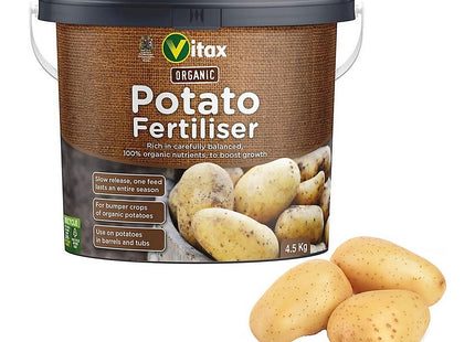 Vitax Organic Potato And Vegetable Fertiliser, Specialist Nutritional Mix, For Bigger Crops Of Home Grown Potatoes & Vegetables Slow Release- 4.5kg