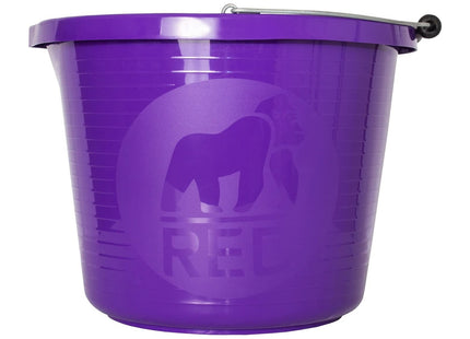 Red Gorilla Premium Builder's Bucket 14 Litre 3 Gallon Heavy Duty Strong Metal Handle Moulded Grip Multi Purpose Food Grade Plastic (Purple)