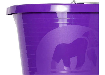 Red Gorilla Premium Builder's Bucket 14 Litre 3 Gallon Heavy Duty Strong Metal Handle Moulded Grip Multi Purpose Food Grade Plastic (Purple)