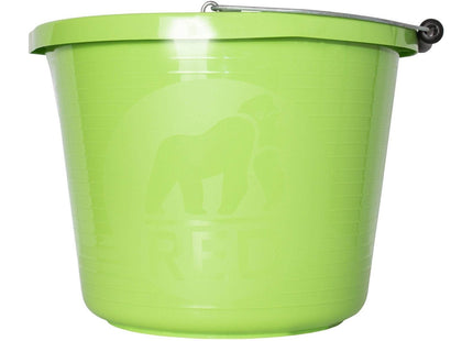 Red Gorilla Premium Builder's Bucket 14 Litre 3 Gallon Heavy Duty Strong Metal Handle Moulded Grip Multi Purpose Food Grade Plastic (Pistachio)