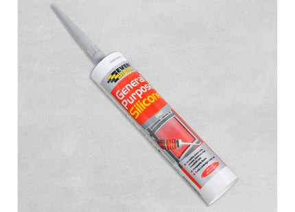 Everbuild General Purpose Silicone Sealant - Waterproof - Suitable for Interior and Exterior Use - Grey - 280ml