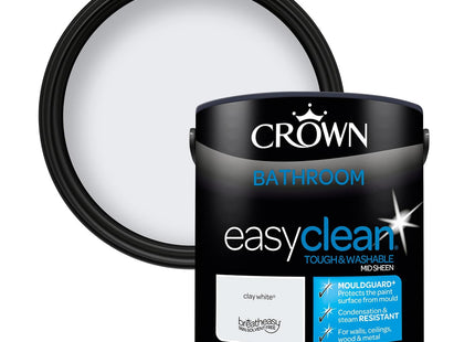 Crown Easyclean Bathroom Mid Sheen Anti Mould Paint 2.5 Litre - Clay White