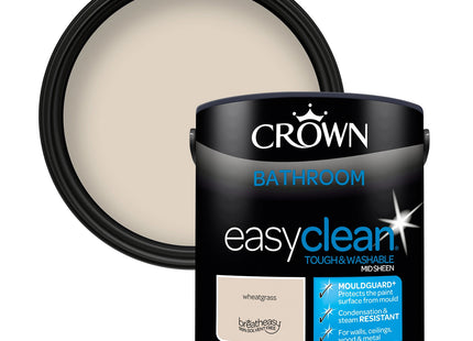 Crown Easyclean Bathroom Mid Sheen Paint Wheatgrass - Anti Mould 2.5 Litre