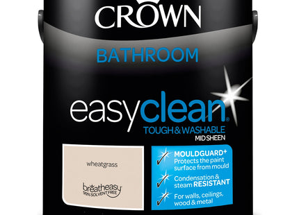 Crown Easyclean Bathroom Mid Sheen Paint Wheatgrass - Anti Mould 2.5 Litre