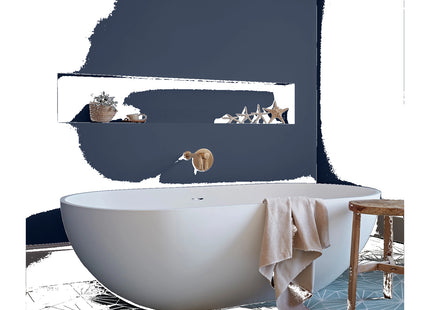 Crown Easyclean Bathroom Mid Sheen Paint Midnight Navy - Anti Mould 2.5 Litre
