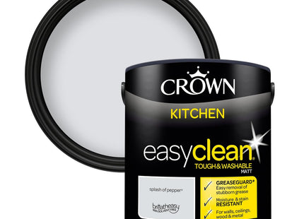 Crown Easyclean Kitchen Matt Wall Paint 2.5 Litre - Splash of Pepper