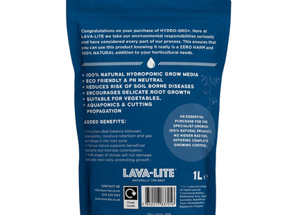 Lava-Lite Hydro-Gro+ Hydroponic Media Aquaponics Media Perfect for Growing Healthier Plants with Our Premium Hydroponic Medium 3 Litre