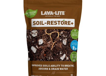 Lava-Lite Soil-Restore+ Soil Improver Natural Organic Perfect for Strong Healthy Garden Encourages Root Growth Experience the Effect (1 Litre)