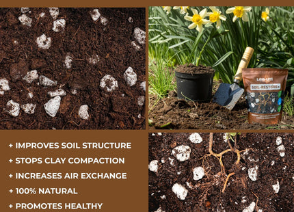 Lava-Lite Soil-Restore+ Soil Improver Natural Organic Perfect for Strong Healthy Garden Encourages Root Growth Experience the Effect (1 Litre)