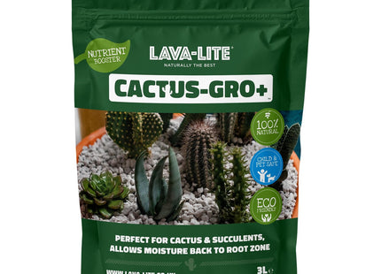 Lava-Lite Cactus Gro+ Free draining Cactus Compost & Succulent Soil Mix, houseplants.100% Natural