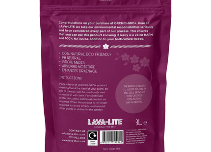 Lava-Lite Orchid Gro+ Orchid Potting Mix for Healthy Blooms and Growth 3 Litre
