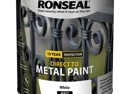 Ronseal Direct to Metal Paint White Matt 2.5 Litre