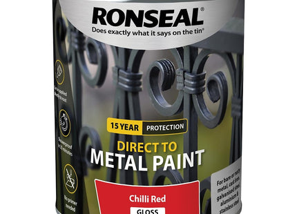 Ronseal Direct to Metal Paint Chilli Red Gloss 750ml