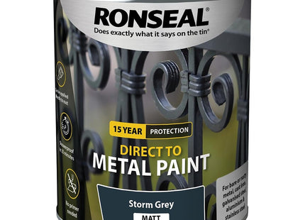 Ronseal Direct to Metal Paint Storm Grey Matt 750ml