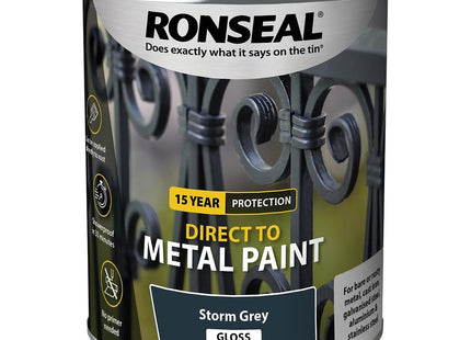 Ronseal Direct to Metal Paint Storm Grey Gloss 750ml